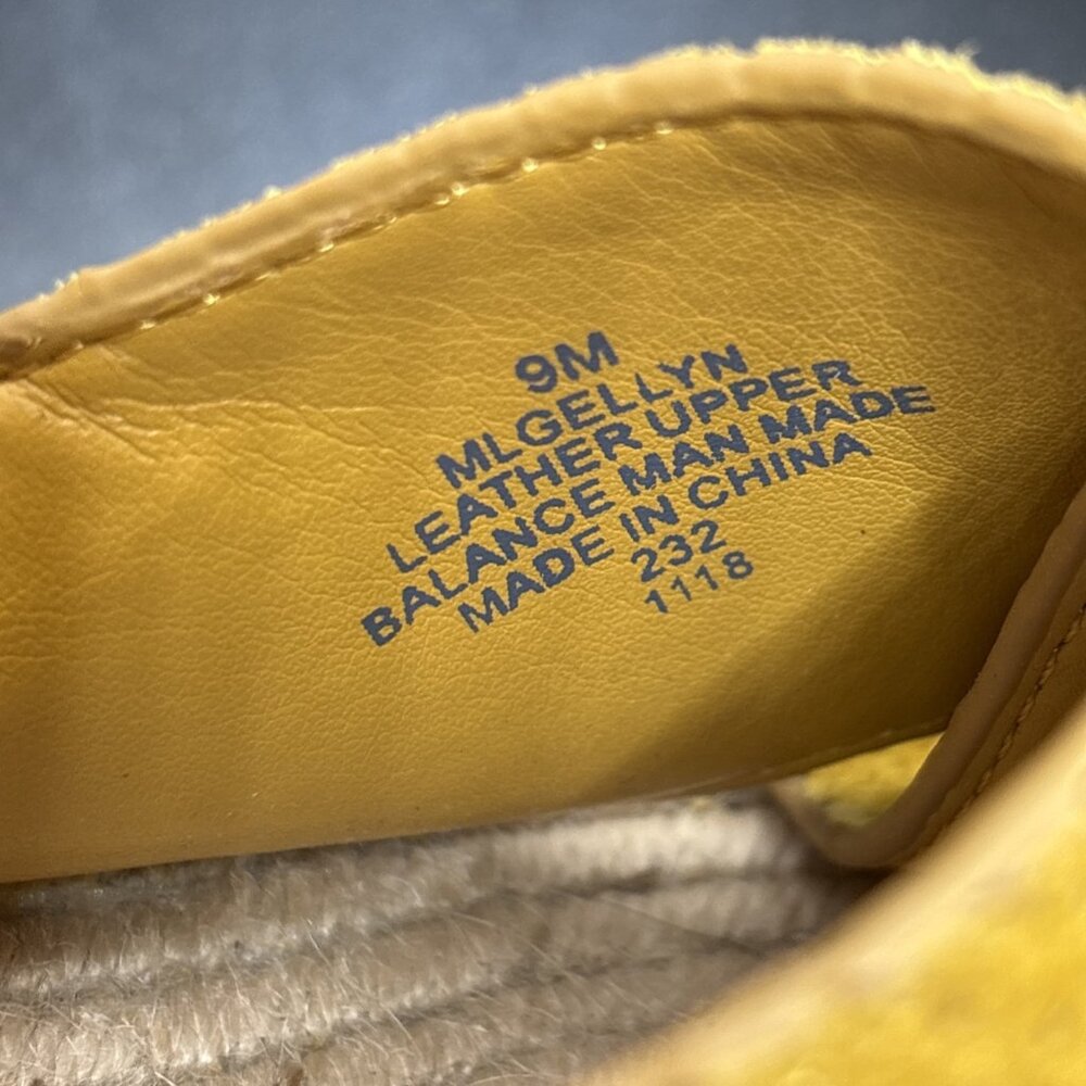 Marc Fisher 9 Platform Yellow Suede Leather Slingback Espadrille Sandals Gellyn - Picture 10 of 15